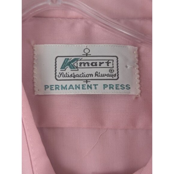Vintage Kmart Permanent Press Pink Long Sleeve Dress Shirt Button Up Mens 15.5 - Picture 7 of 12